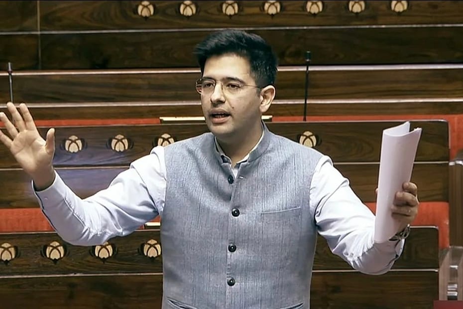 AAP MP Raghav Chadha speaking in Parliament