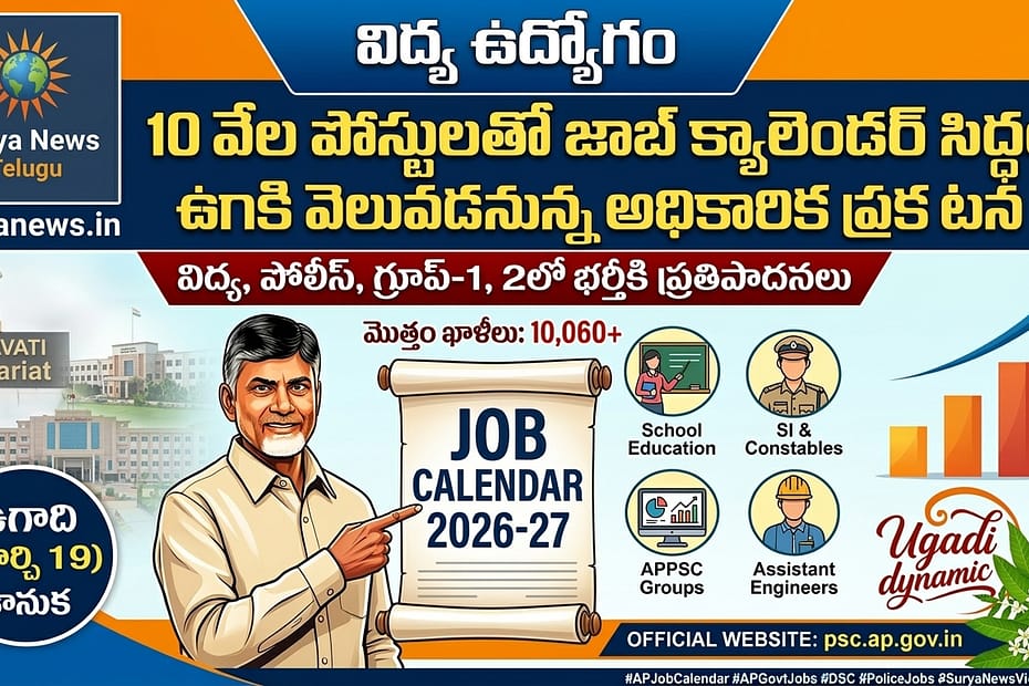 ఏపీ జాబ్ క్యాలెండర్ 2026 ప్రకటన వివరాల పోస్టర్