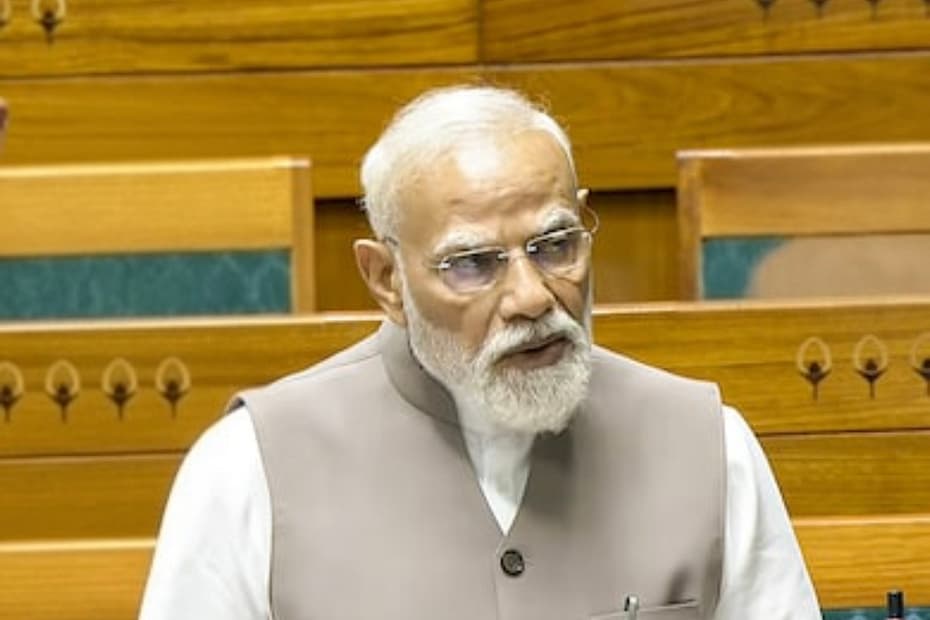 PM Narendra Modi addressing Lok Sabha on Iran Israel War and Global Energy Crisis