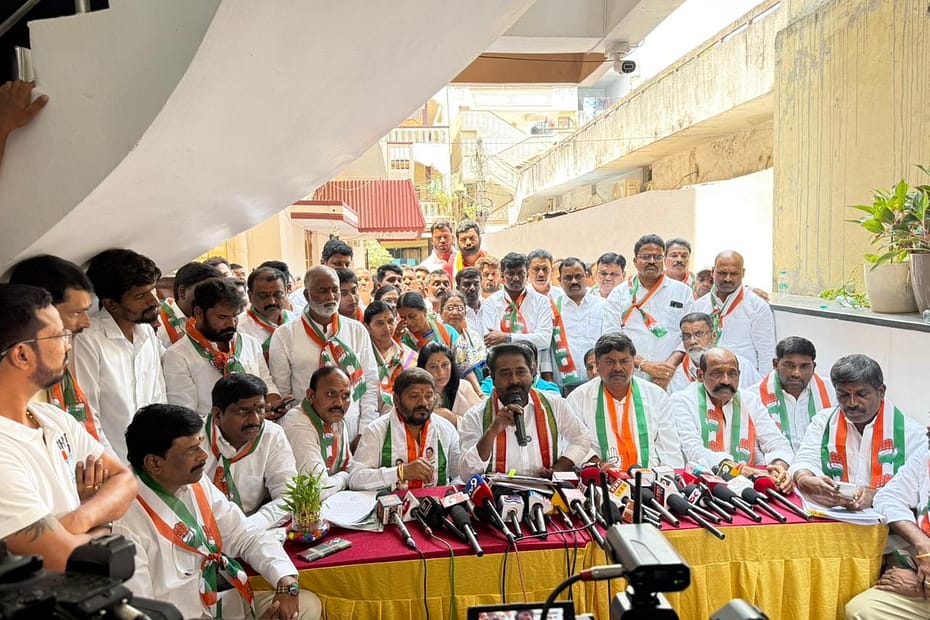 Congress leaders press meet on Patancheru MLA